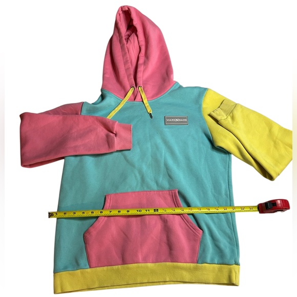 WakeNBake Pink, Yellow, and Blue Hoodie - Picture 5 of 8